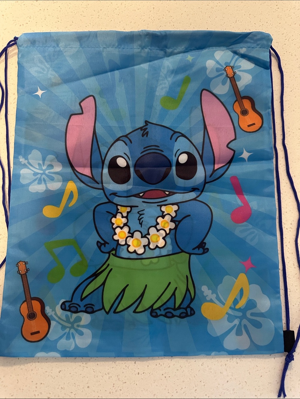 Blue and Pink Kids Drawstring Backpack, NWOT